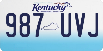 KY license plate 987UVJ