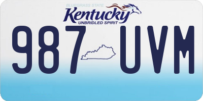 KY license plate 987UVM