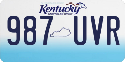 KY license plate 987UVR
