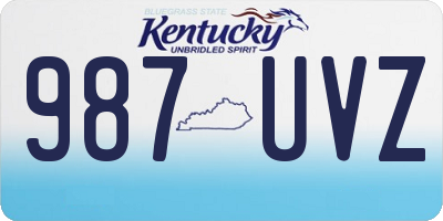 KY license plate 987UVZ