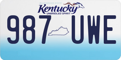 KY license plate 987UWE