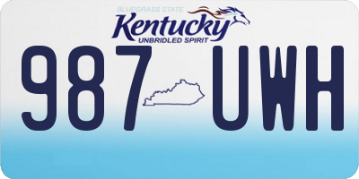 KY license plate 987UWH
