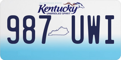 KY license plate 987UWI