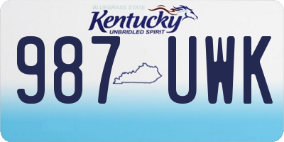 KY license plate 987UWK