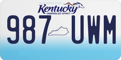 KY license plate 987UWM
