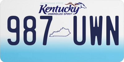 KY license plate 987UWN