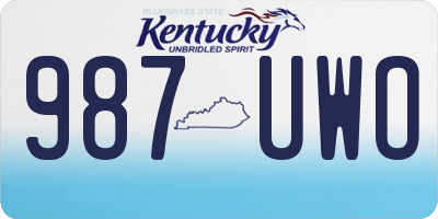 KY license plate 987UWO