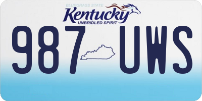 KY license plate 987UWS