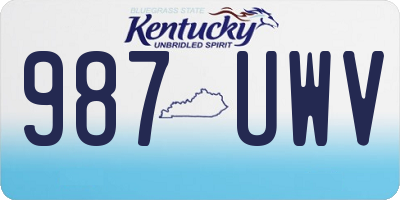 KY license plate 987UWV