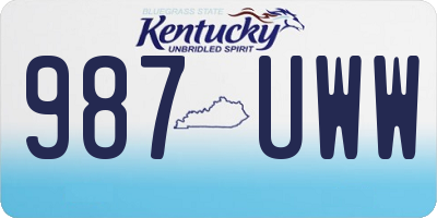 KY license plate 987UWW