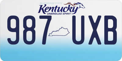 KY license plate 987UXB