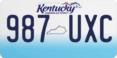 KY license plate 987UXC