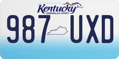 KY license plate 987UXD