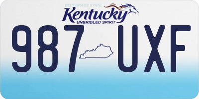 KY license plate 987UXF