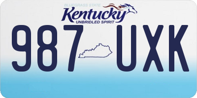 KY license plate 987UXK