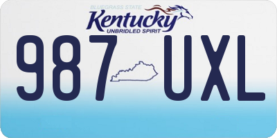 KY license plate 987UXL