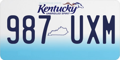 KY license plate 987UXM