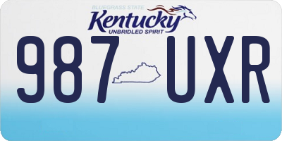 KY license plate 987UXR