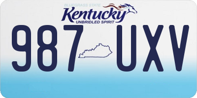 KY license plate 987UXV