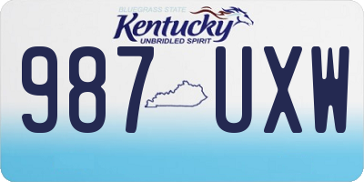 KY license plate 987UXW