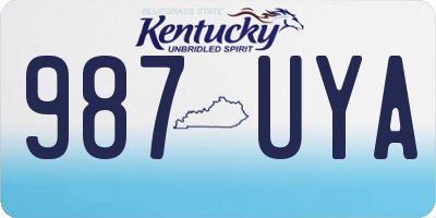KY license plate 987UYA