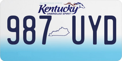 KY license plate 987UYD