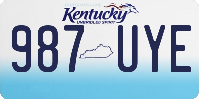 KY license plate 987UYE