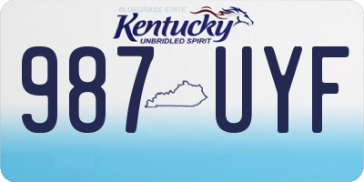 KY license plate 987UYF