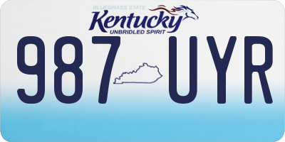 KY license plate 987UYR