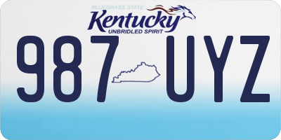 KY license plate 987UYZ