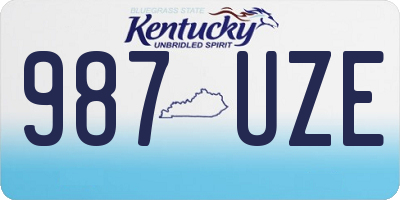 KY license plate 987UZE