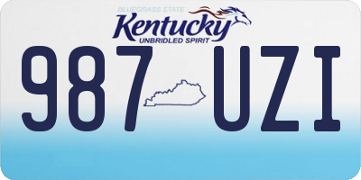 KY license plate 987UZI