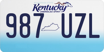 KY license plate 987UZL