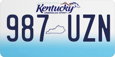 KY license plate 987UZN