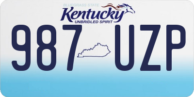 KY license plate 987UZP