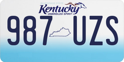 KY license plate 987UZS