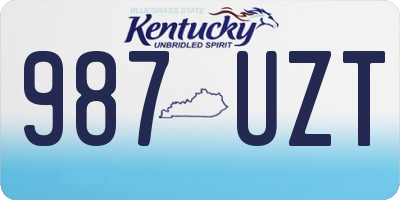 KY license plate 987UZT