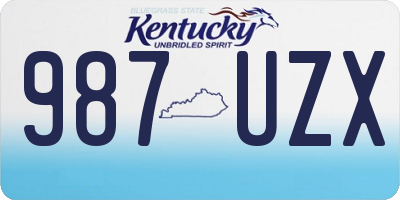 KY license plate 987UZX