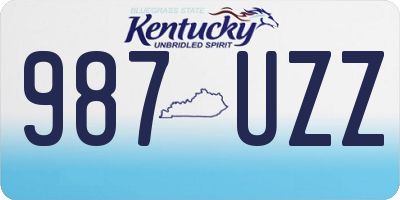 KY license plate 987UZZ