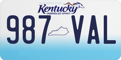 KY license plate 987VAL