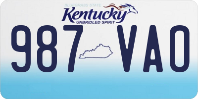 KY license plate 987VAO