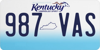 KY license plate 987VAS