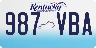 KY license plate 987VBA