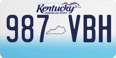 KY license plate 987VBH