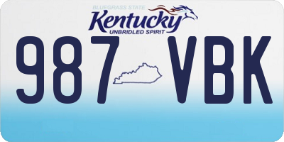 KY license plate 987VBK