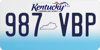 KY license plate 987VBP