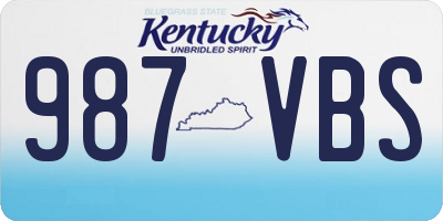 KY license plate 987VBS