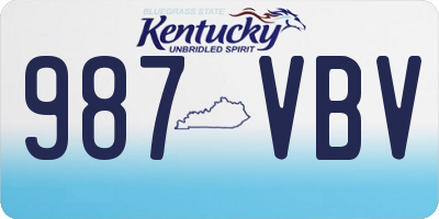 KY license plate 987VBV