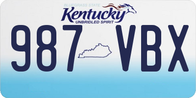 KY license plate 987VBX