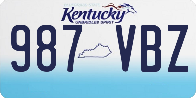 KY license plate 987VBZ